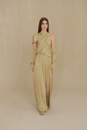 Odisea, pantalon ancho perla maltinto