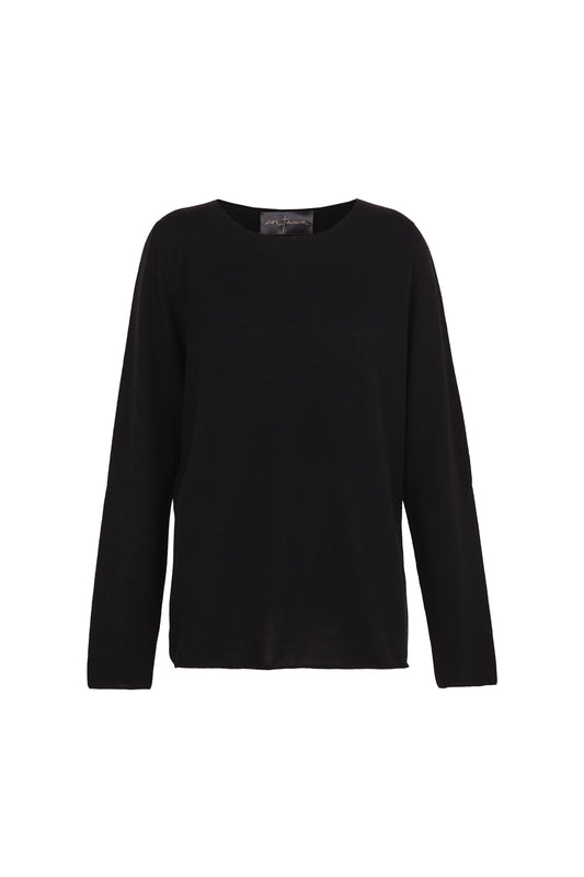 Ojala, black wool and cashmere jumper