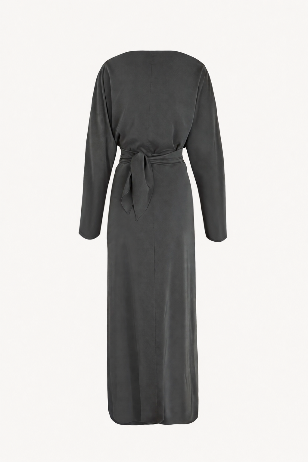 Olvido, night green stretch silk dress