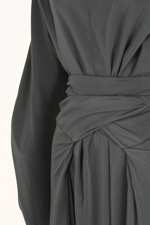 Olvido, vestido de seda stretch verde noche