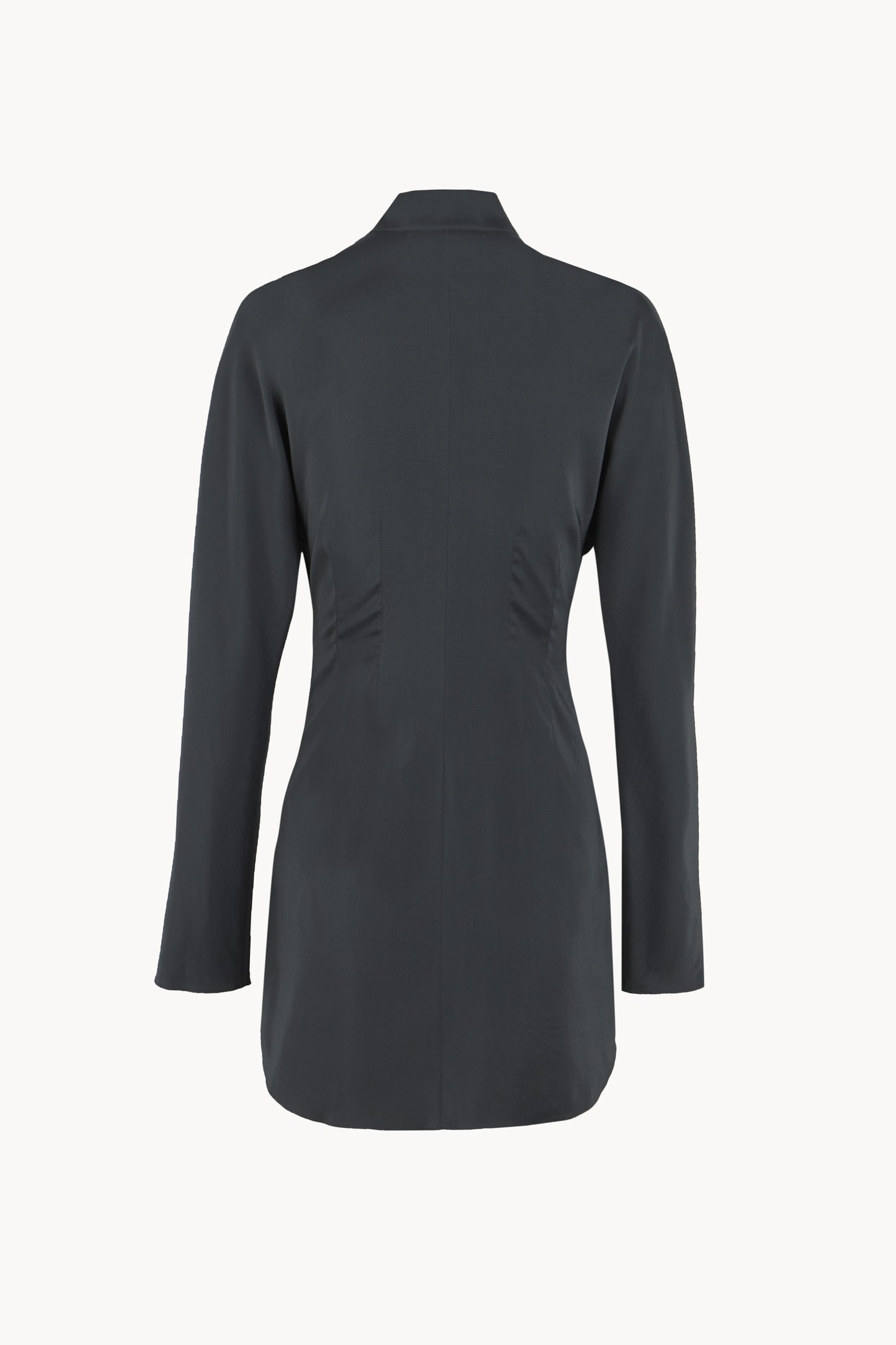 Olvido, night green stretch silk shirt