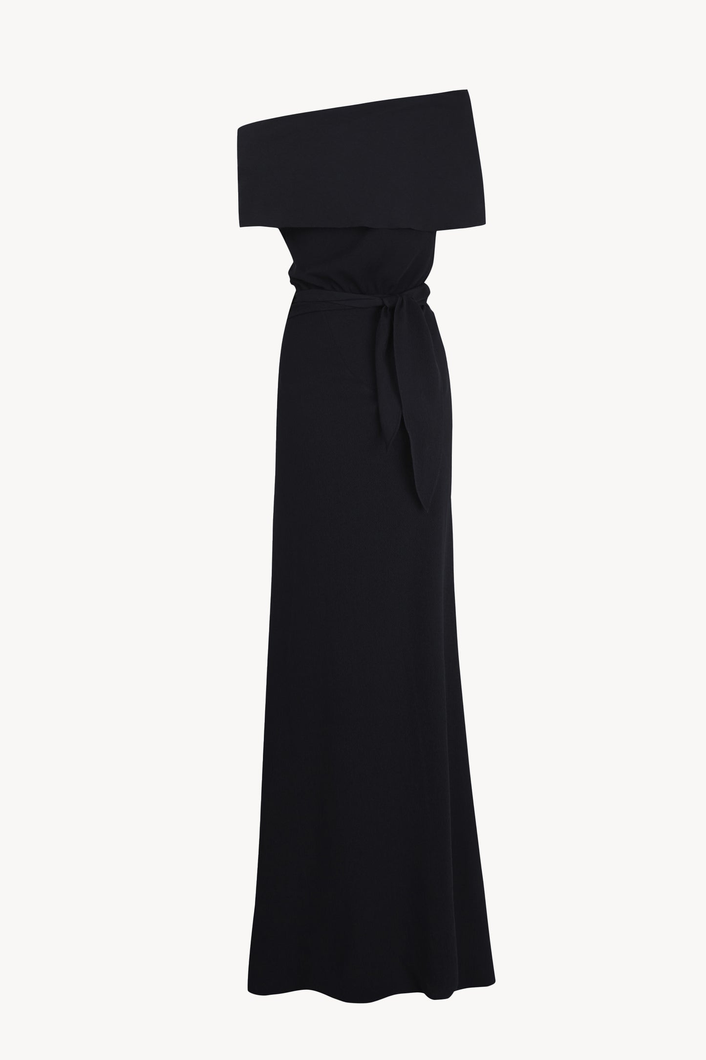 Onara, vestido largo de seda stretch azul marino