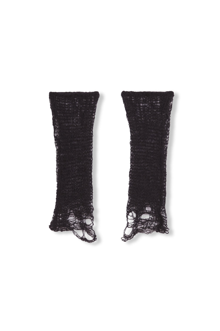 Onye, short black knitwear arm warmers 