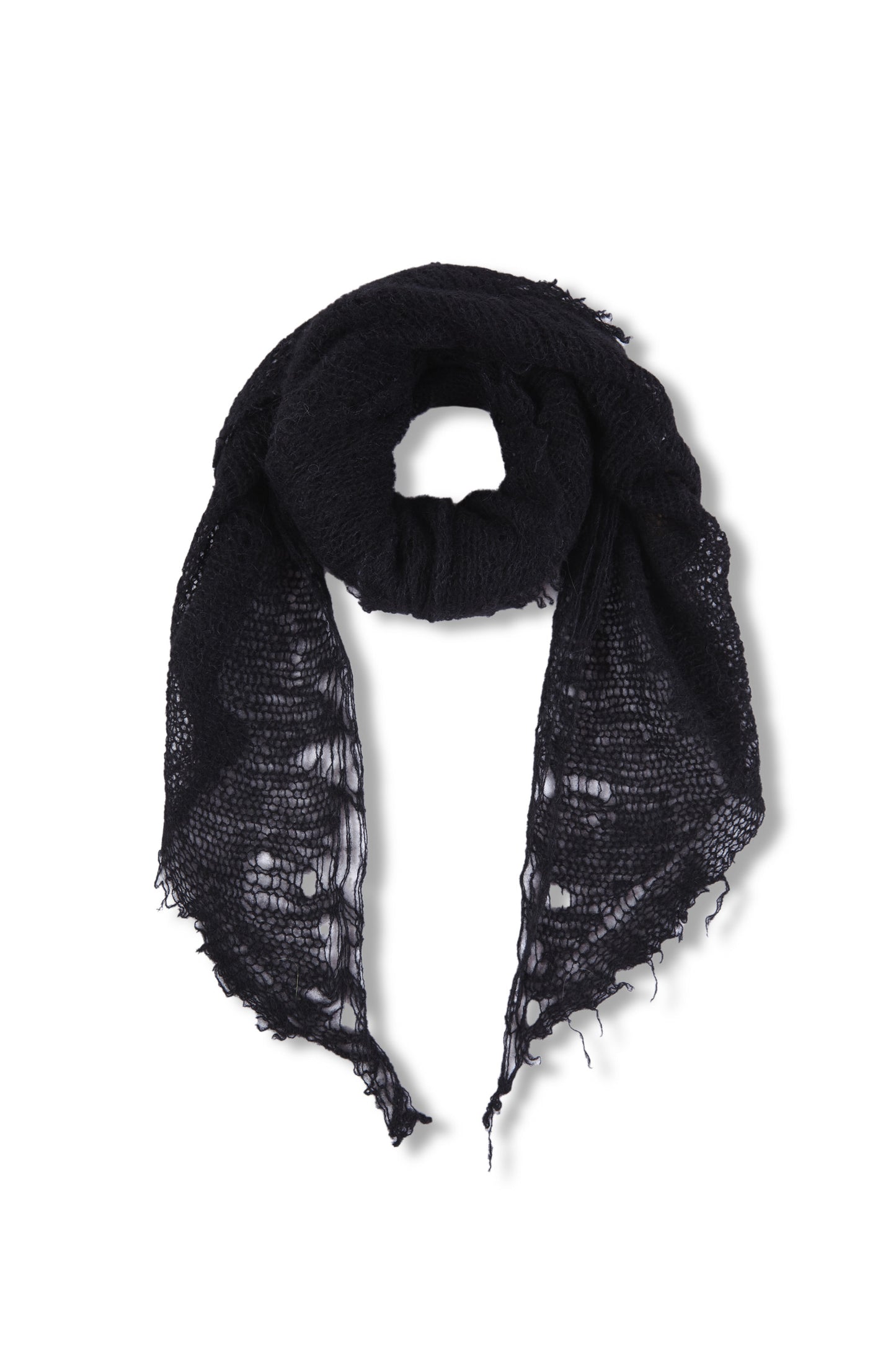 Onye, black open knit bandana