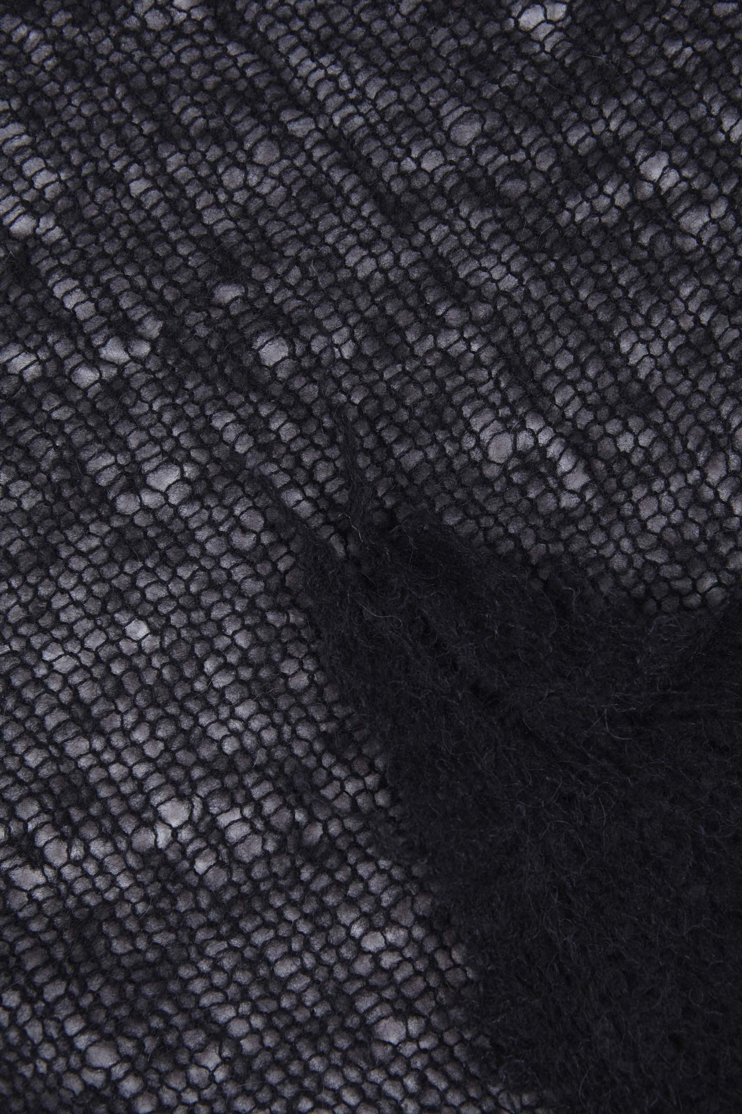 Onye, black open knit bandana