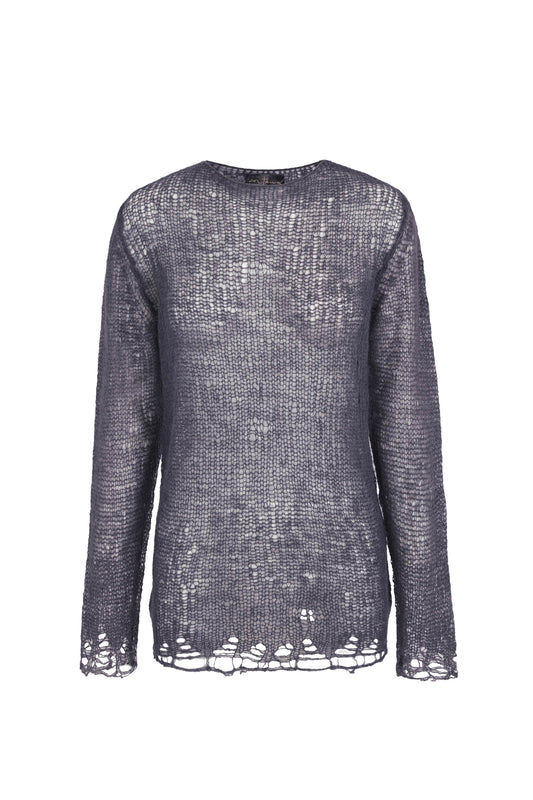 Onye, gray alpaca, silk and cashmere sweater