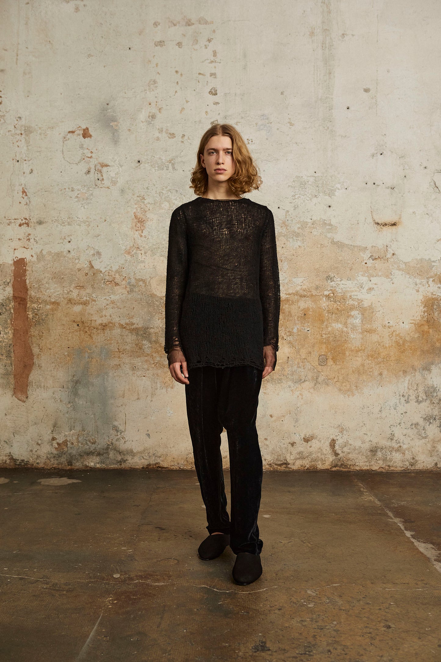 Onye, black alpaca, silk and cashmere sweater