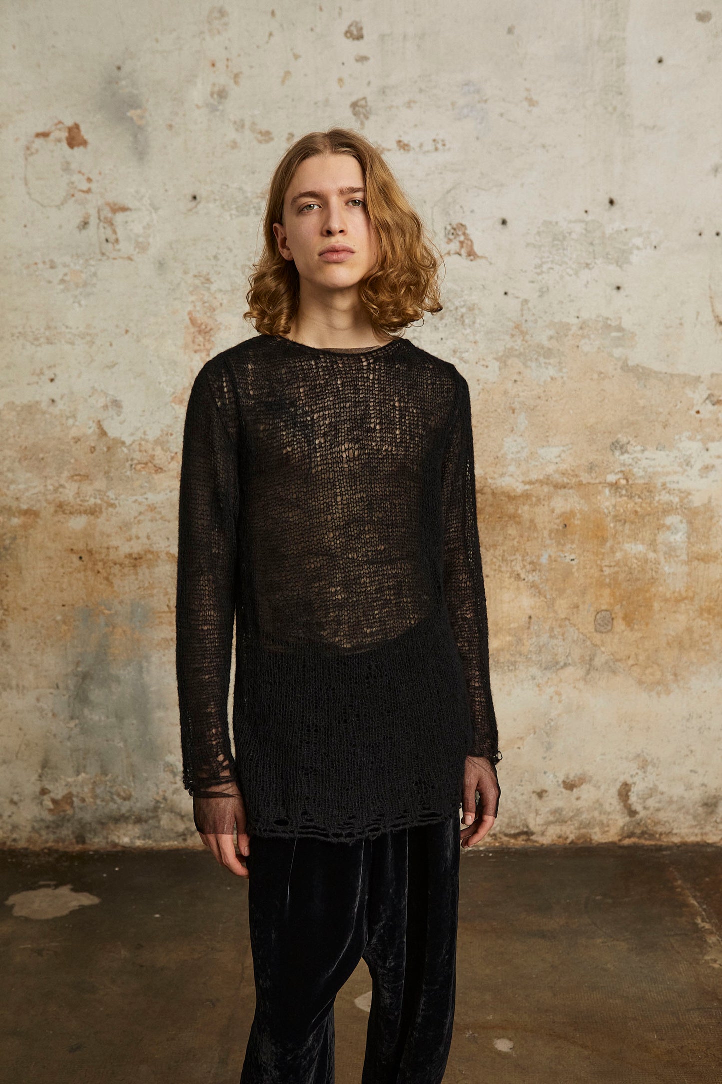 Onye, black alpaca, silk and cashmere sweater