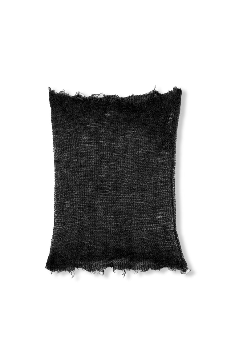 Onye, black knit neck warmer in alpaca, silk and cashmere