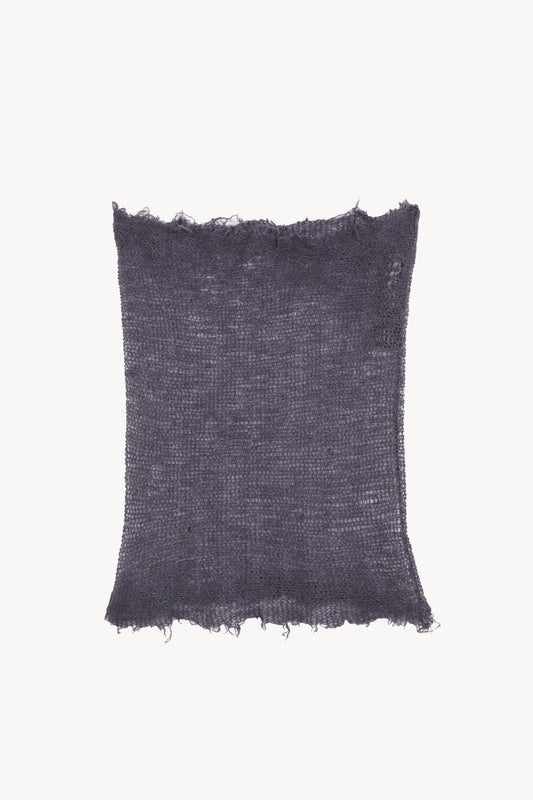 Onye, black knit neck warmer in alpaca, silk and cashmere
