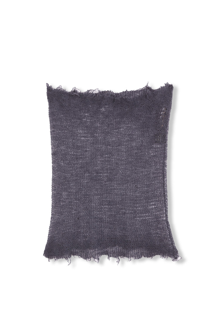 Onye, black knit neck warmer in alpaca, silk and cashmere