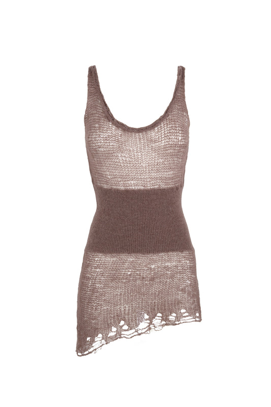 Onye, taupe alpaca, silk and cashmere tank top