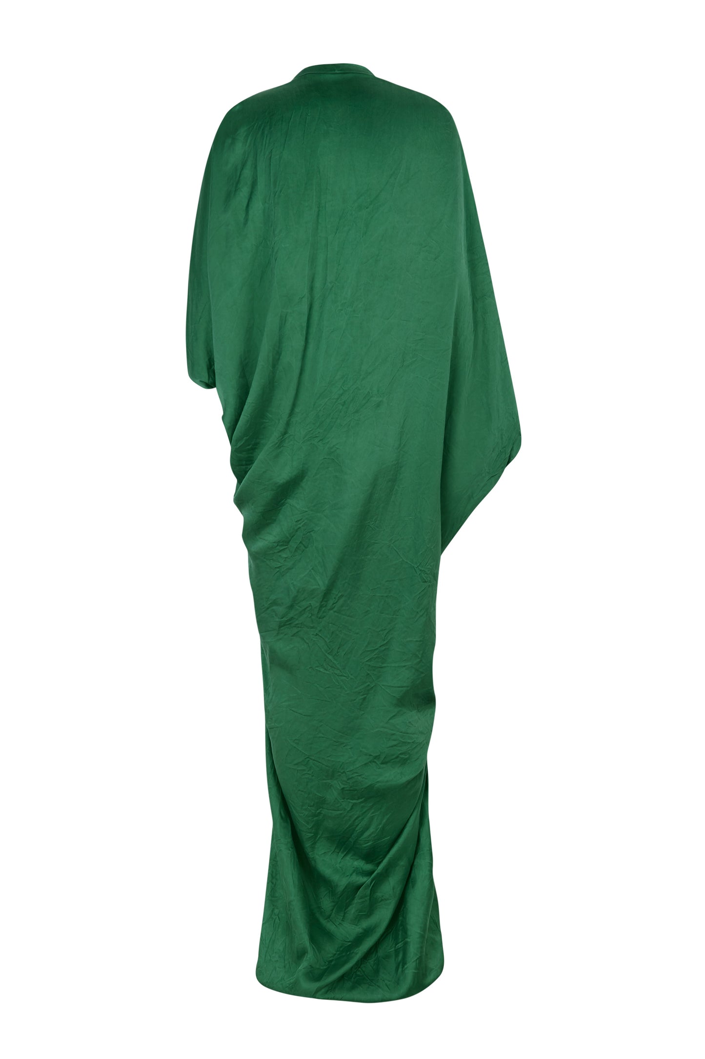 Oona, long dress in emerald green cupro