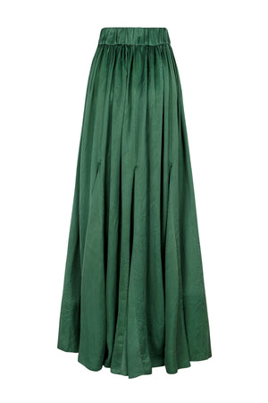 Oona, skirt in emerald green cupro