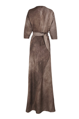 Opalo, cocoa maltinto wrap dress