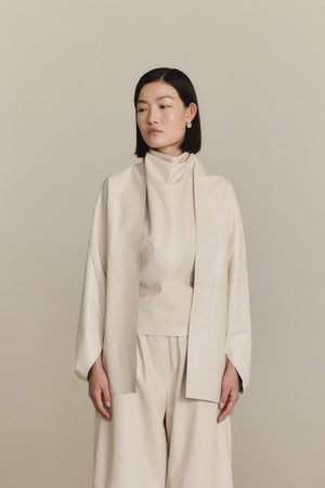 Opalo, chaqueta kimono de piel arena