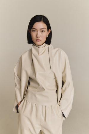 Rocco, pantalon de piel arena