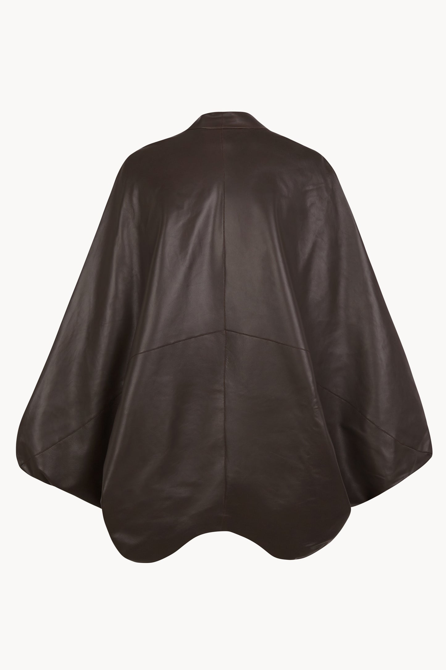 Opalo, chaqueta kimono de piel marron oscuro