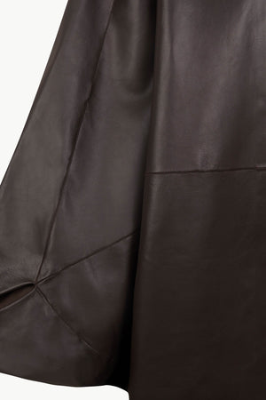 Opalo, chaqueta kimono de piel marron oscuro