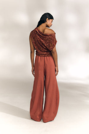 Elena, cayenne high-waisted pants
