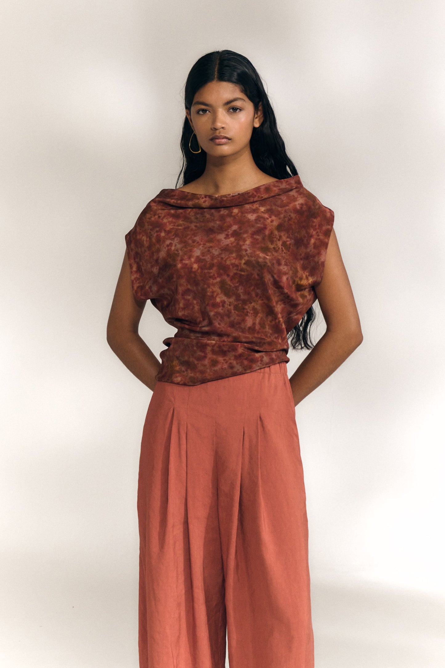 Opalo, espurna print silk top