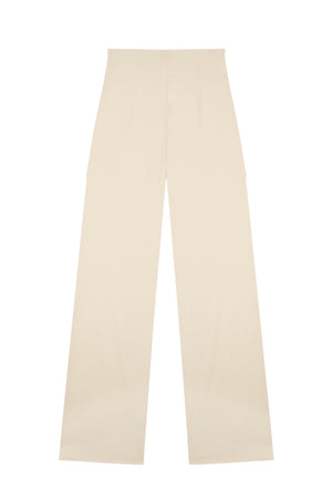 Organica, ivory high-waisted pants