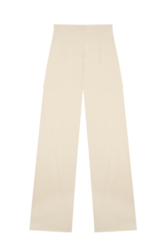 Organica, ivory high-waisted pants