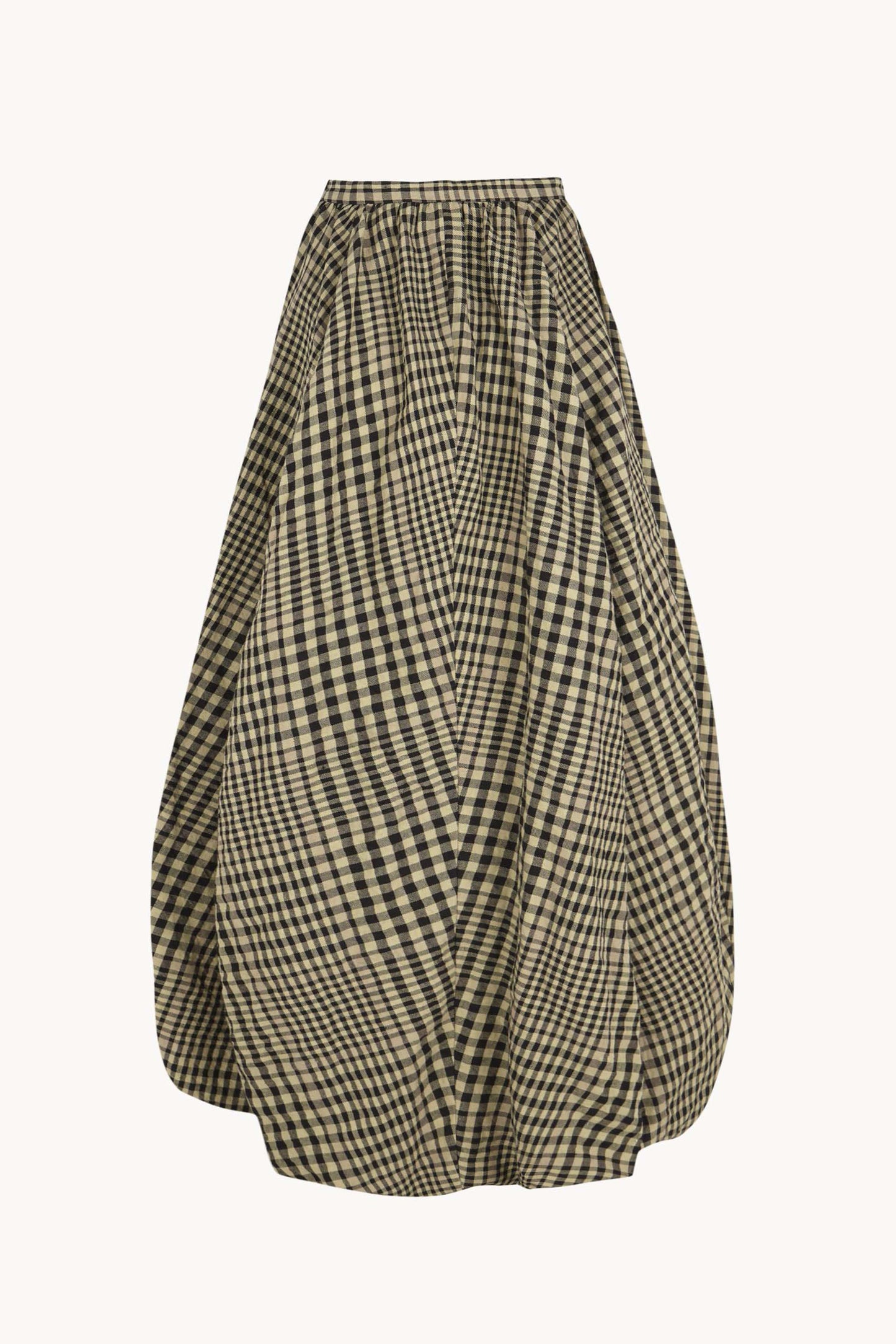 Pausa, virgin wool and linen plaid skirt