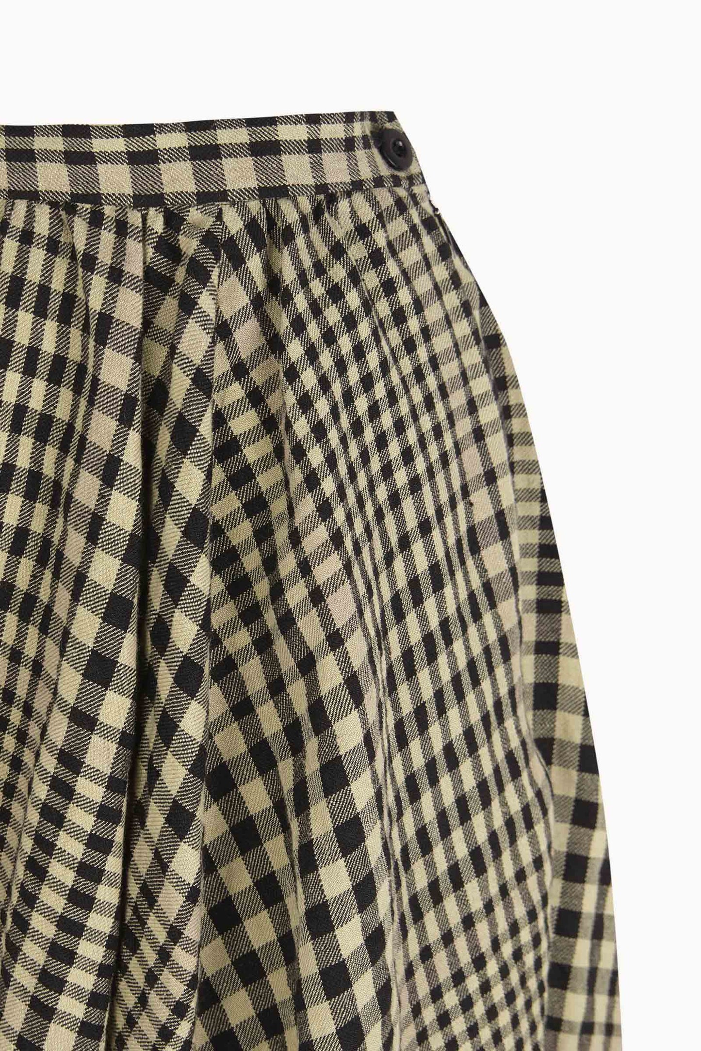 Pausa, virgin wool and linen plaid skirt