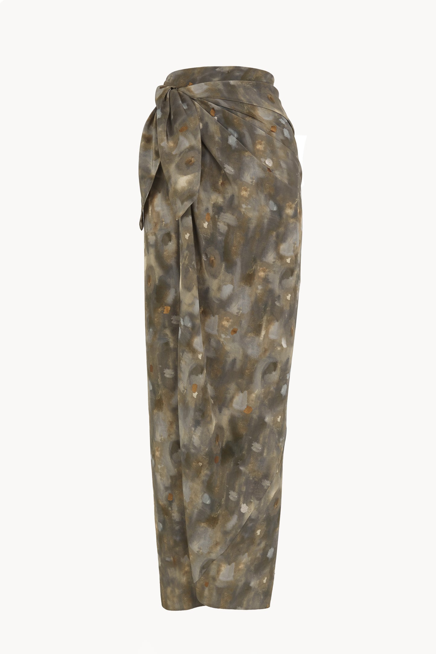 Pareo, grey metal print silk skirt