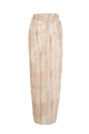 Pareo, irony print silk skirt