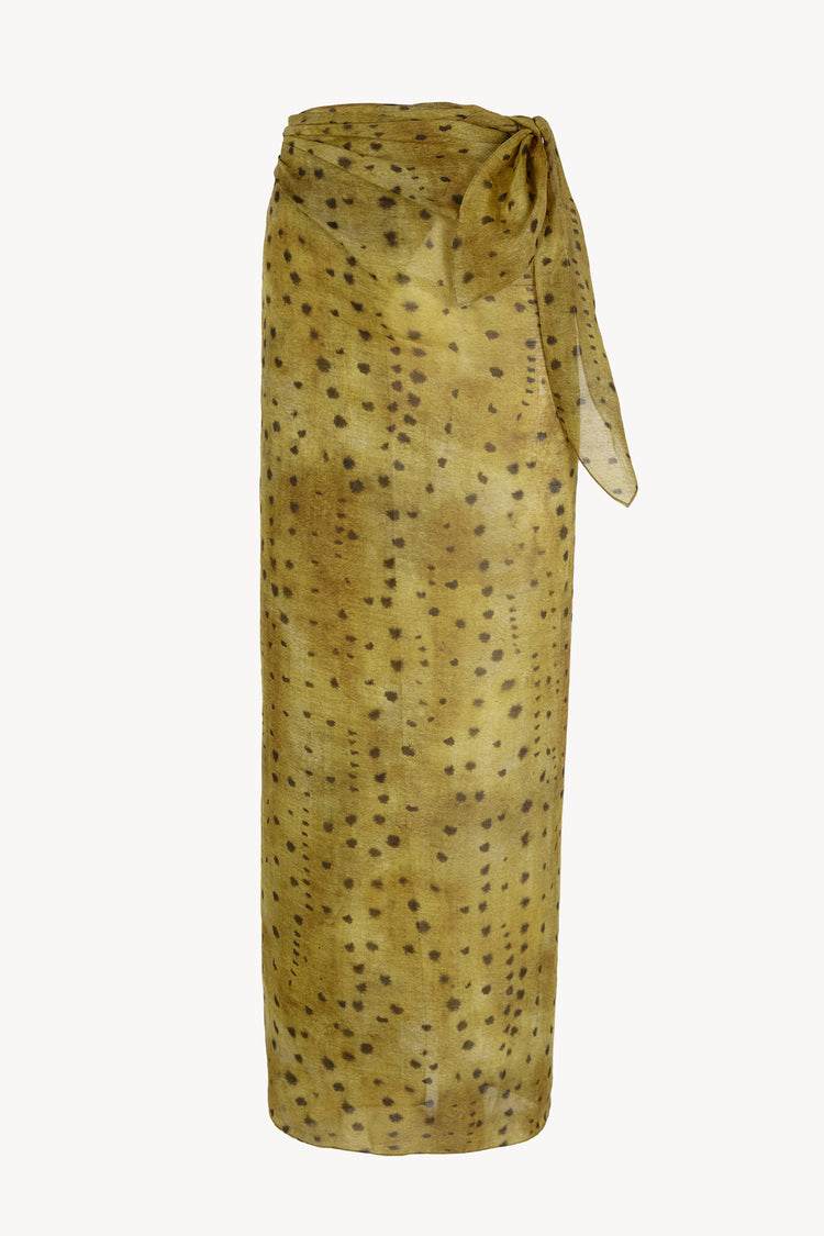 Pareo, falda de ramio llimona print