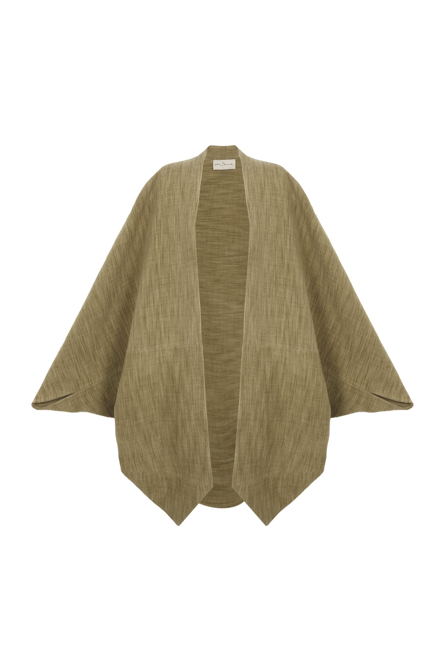 Path, green melange double-face coat