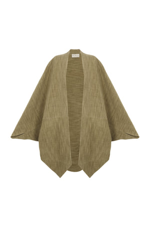 Path, green melange double-face coat