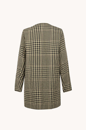 Pausa, virgin wool and linen plaid jacket