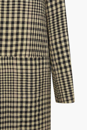 Pausa, virgin wool and linen plaid jacket