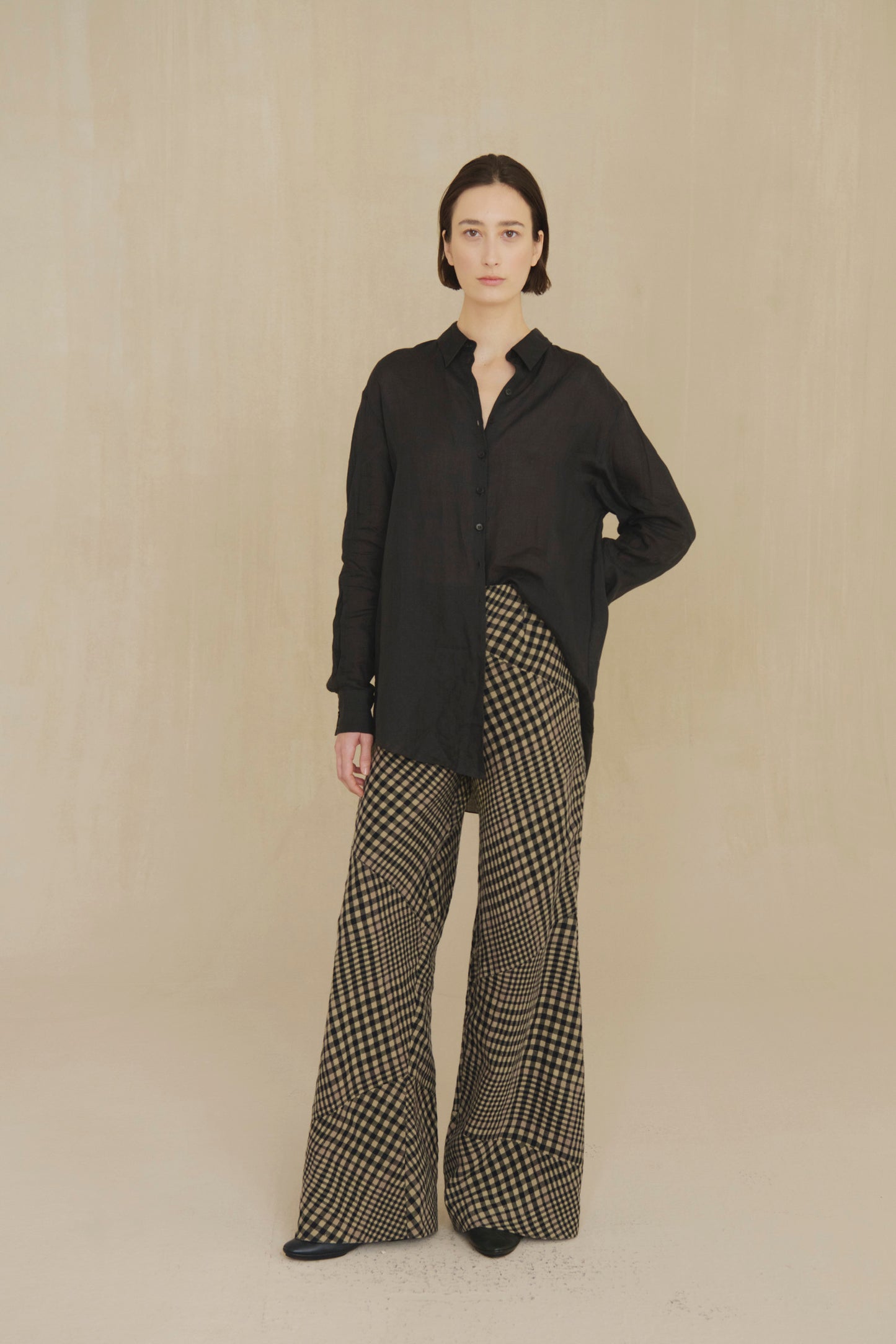 Dennis, camisa oversize de ramio negro