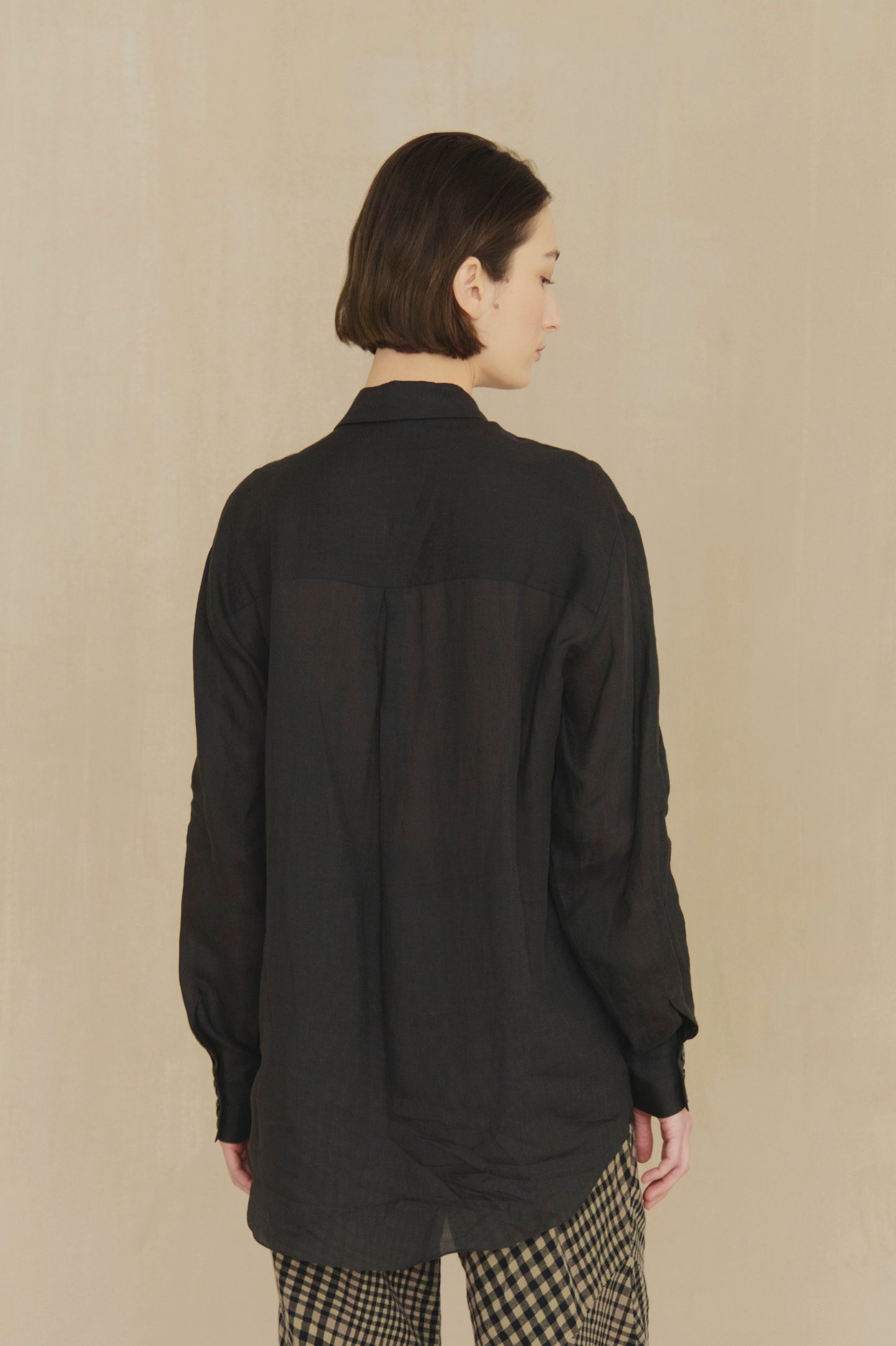 Dennis, camisa oversize de ramio negro