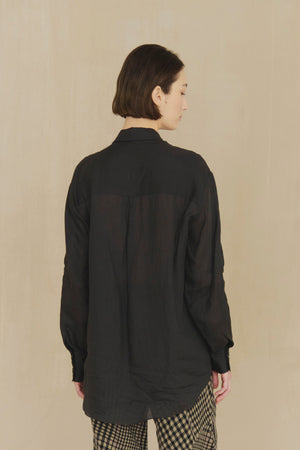 Dennis, camisa oversize de ramio negro
