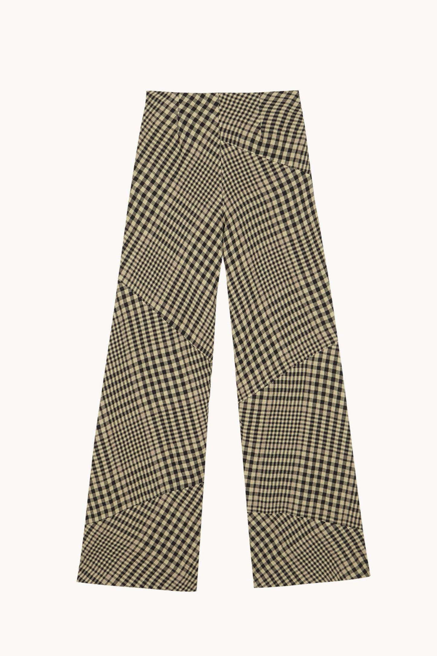 Pausa, pantalon cuadros de lana virgen y lino