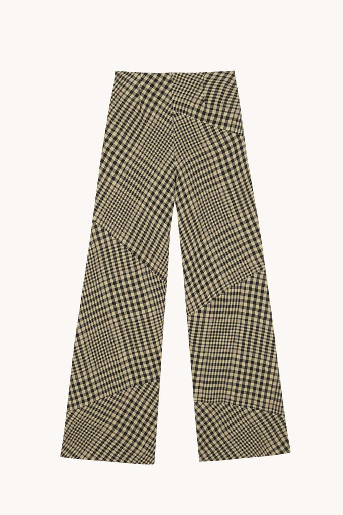 Pausa, pantalon cuadros de lana virgen y lino