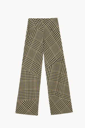 Pausa, pantalon cuadros de lana virgen y lino