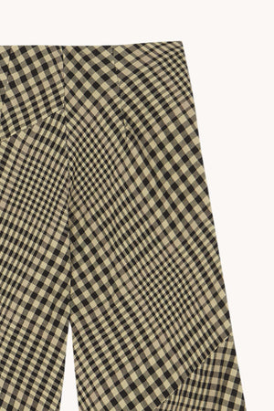 Pausa, pantalon cuadros de lana virgen y lino
