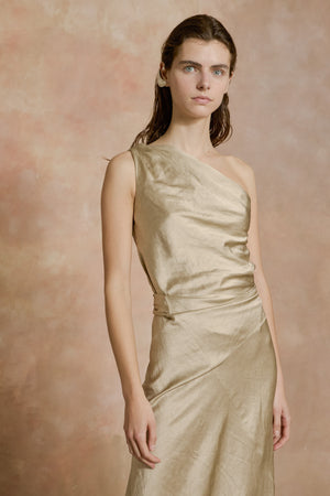 Paz, long nacre dress