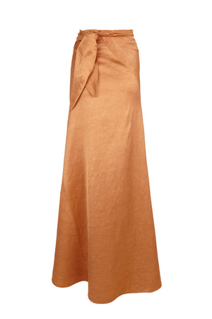 Paz, tangerine long skirt