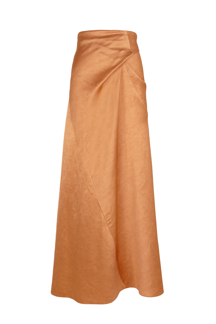 Paz, tangerine long skirt