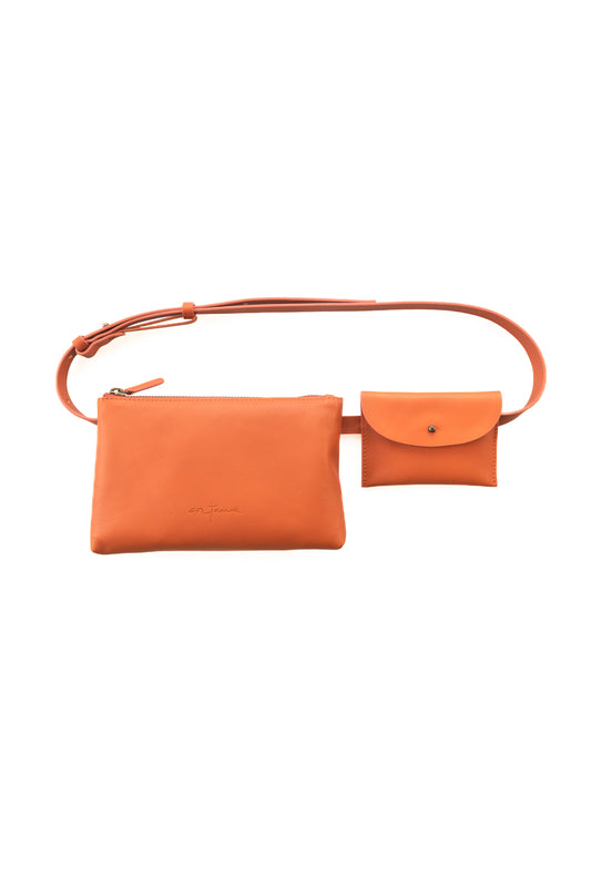 Petra, orange leather belt bag