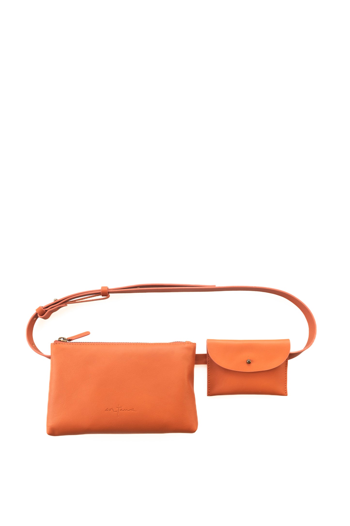 Petra, orange leather belt bag