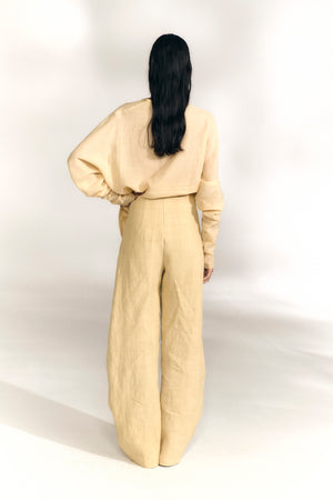 Costa, pantalon de lino beige mares