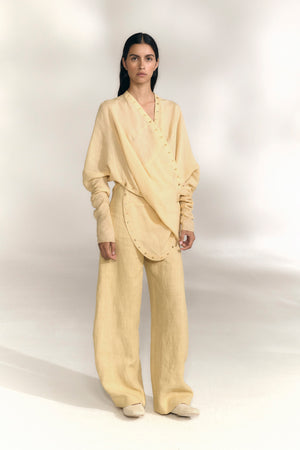 Costa, pantalon de lino beige mares